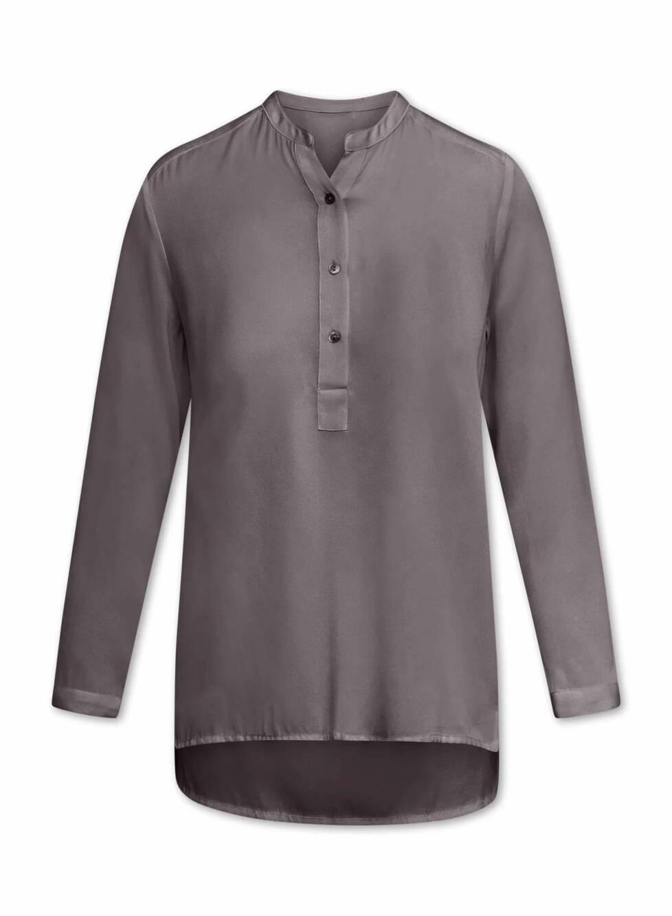 NEW NOUVELLE / SILK95FIVE women's montenegro 3-button tunic in dolphin grey